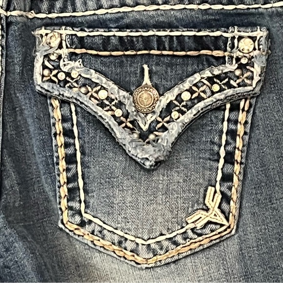 VIGOSS The New York Skinny Jeans Womens Size 3/4 Denim Rhinestones Ankle Stretch - Picture 10 of 16